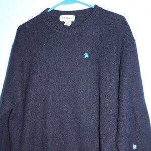 L.L.Bean Men's Large 100% Wool Md in Scotland Colored Patches Crew Neck Sweater